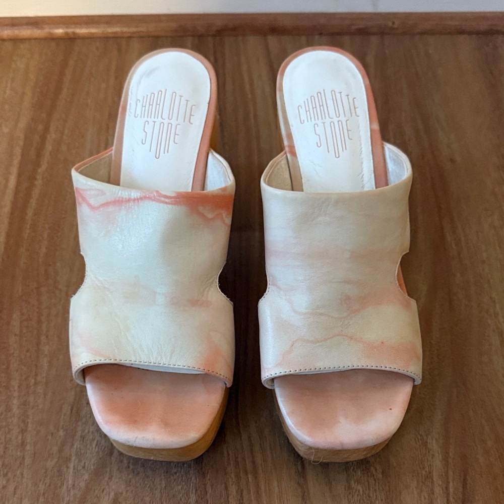 Charlotte Stone Tie Dye platform mules